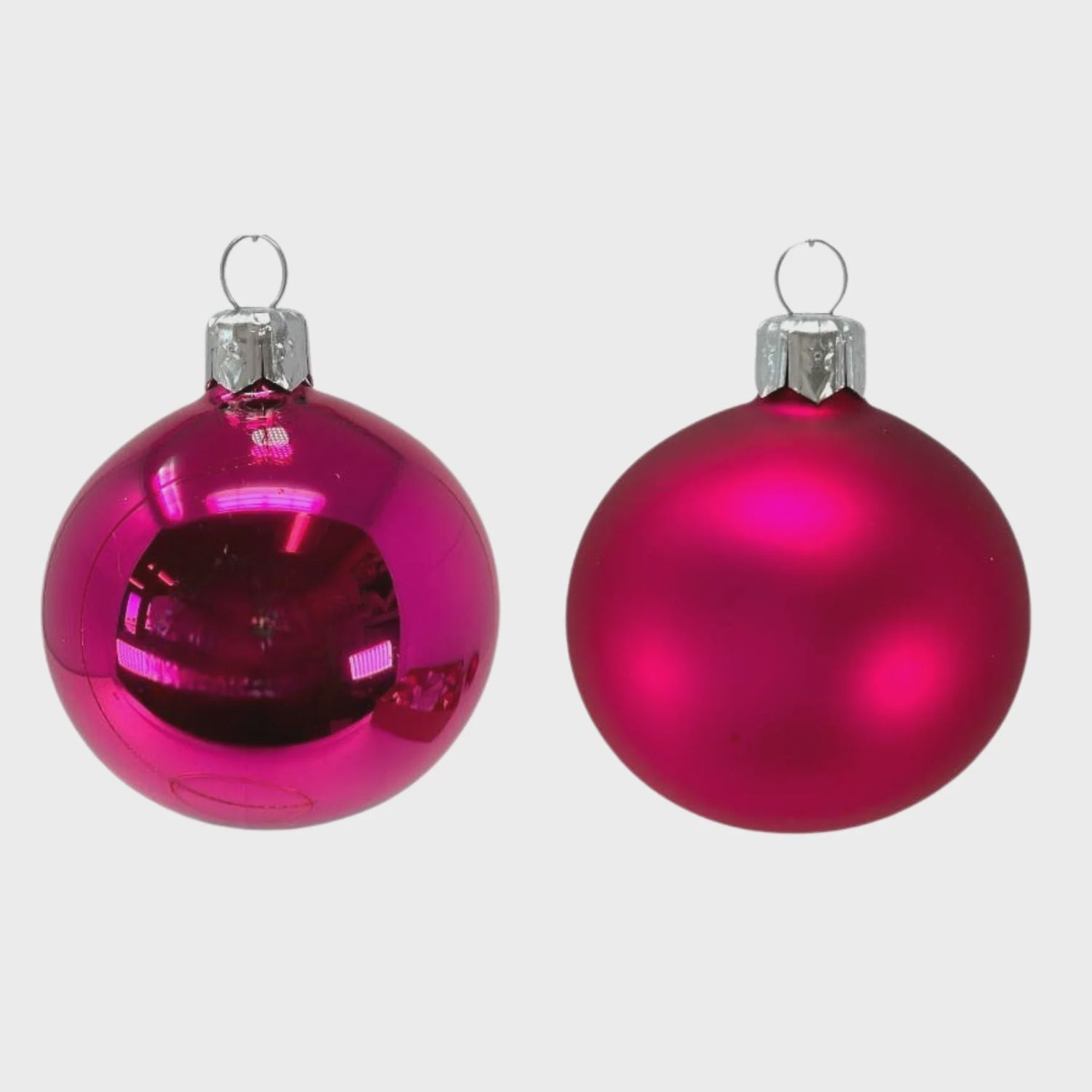 Pink Shiny &amp; Matte Glass Ornament – 2.4&quot;