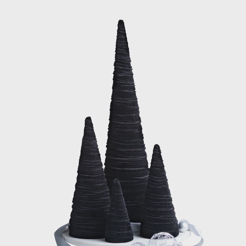 Velvet Cone Trees - Black (4 Sizes)