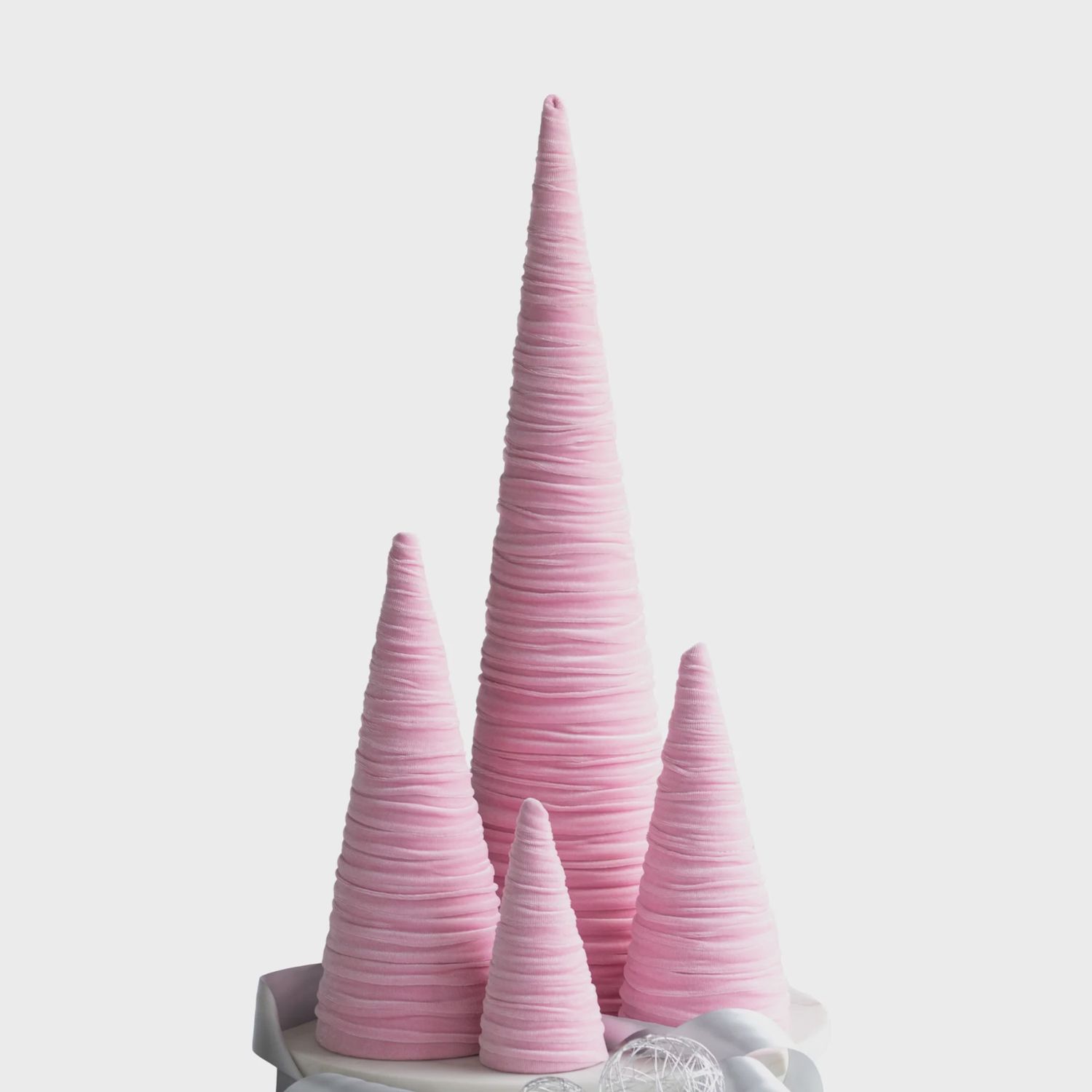Velvet Cone Trees - Pink (4 Sizes)