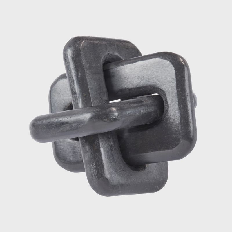 Natural Woodgrain Knot Link - Black / 7"