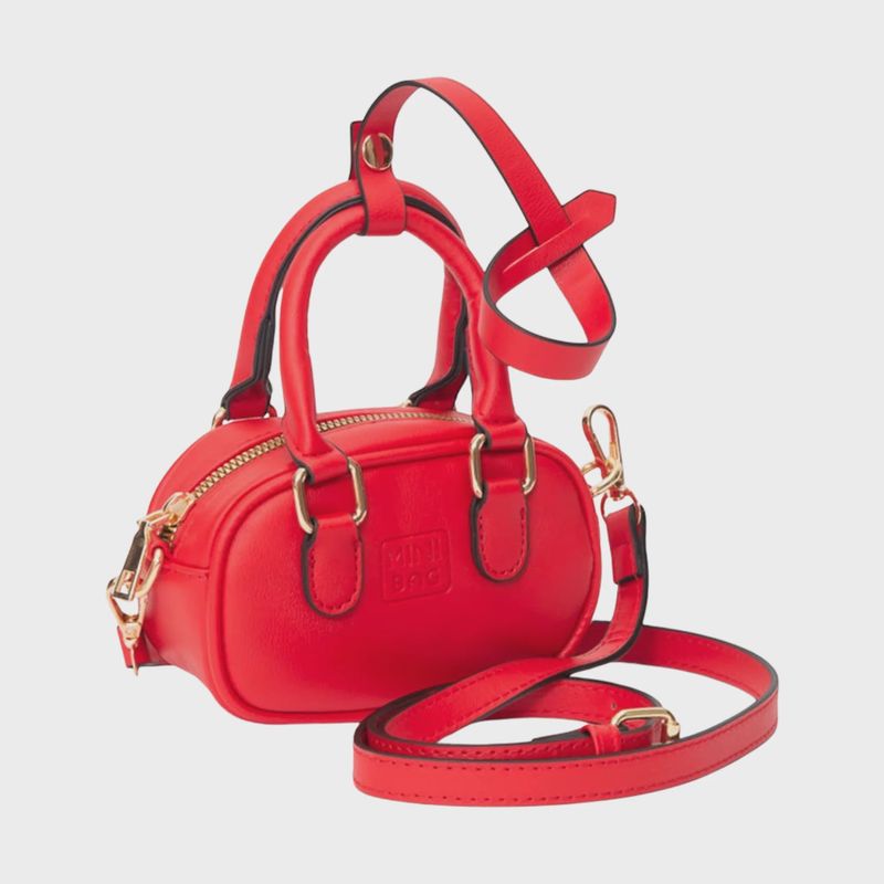 Red Faux Leather Mini Bag Crossbody
