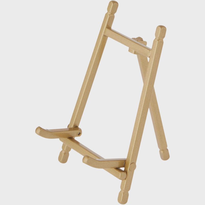 Gold Satin Metal Easel – 5" Display Stand