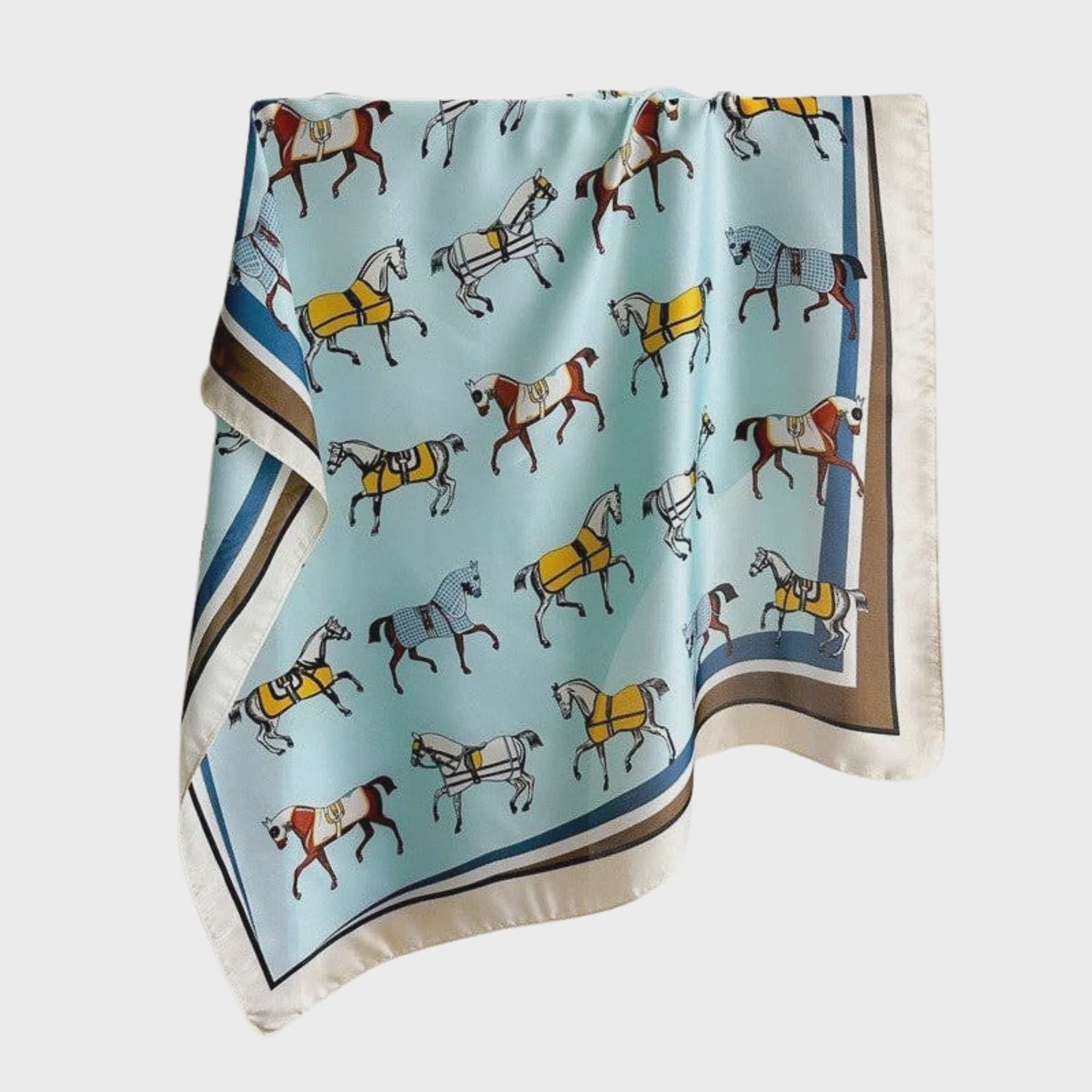 Fashion Print Square Scarf: Blue