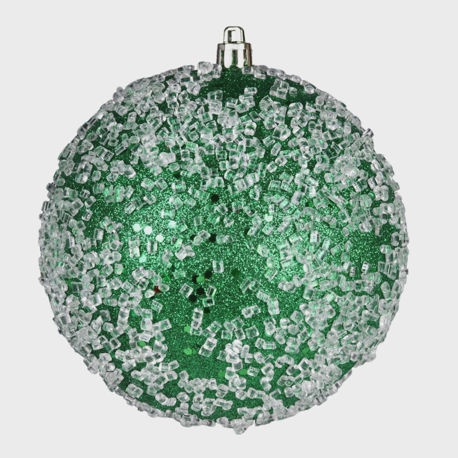 Green Glitter Hail Ball Ornament 10&quot;