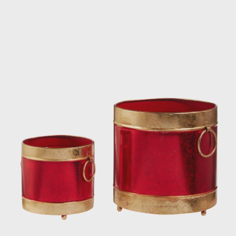 Red &amp; Gold Decorative Container | 2 Sizes