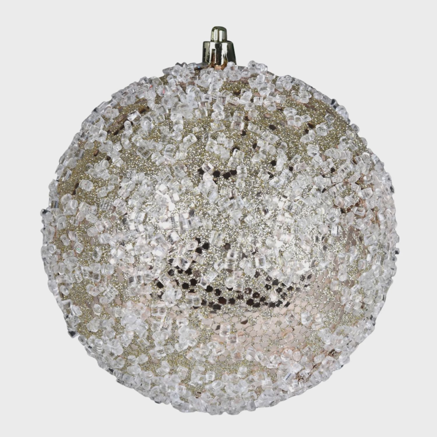 Champagne Glitter Hail Ball Ornament 10&quot;