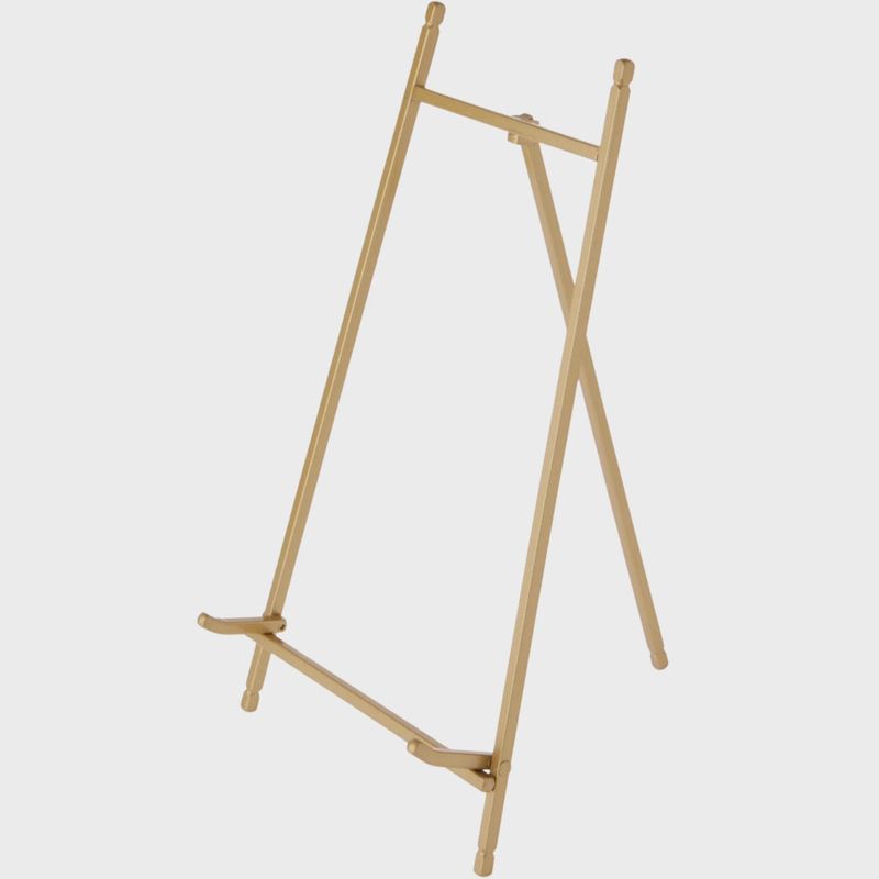 Satin Gold Metal Easel – 12" Display Stand