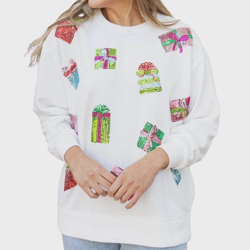 Gift Box Sequin Sweatshirt