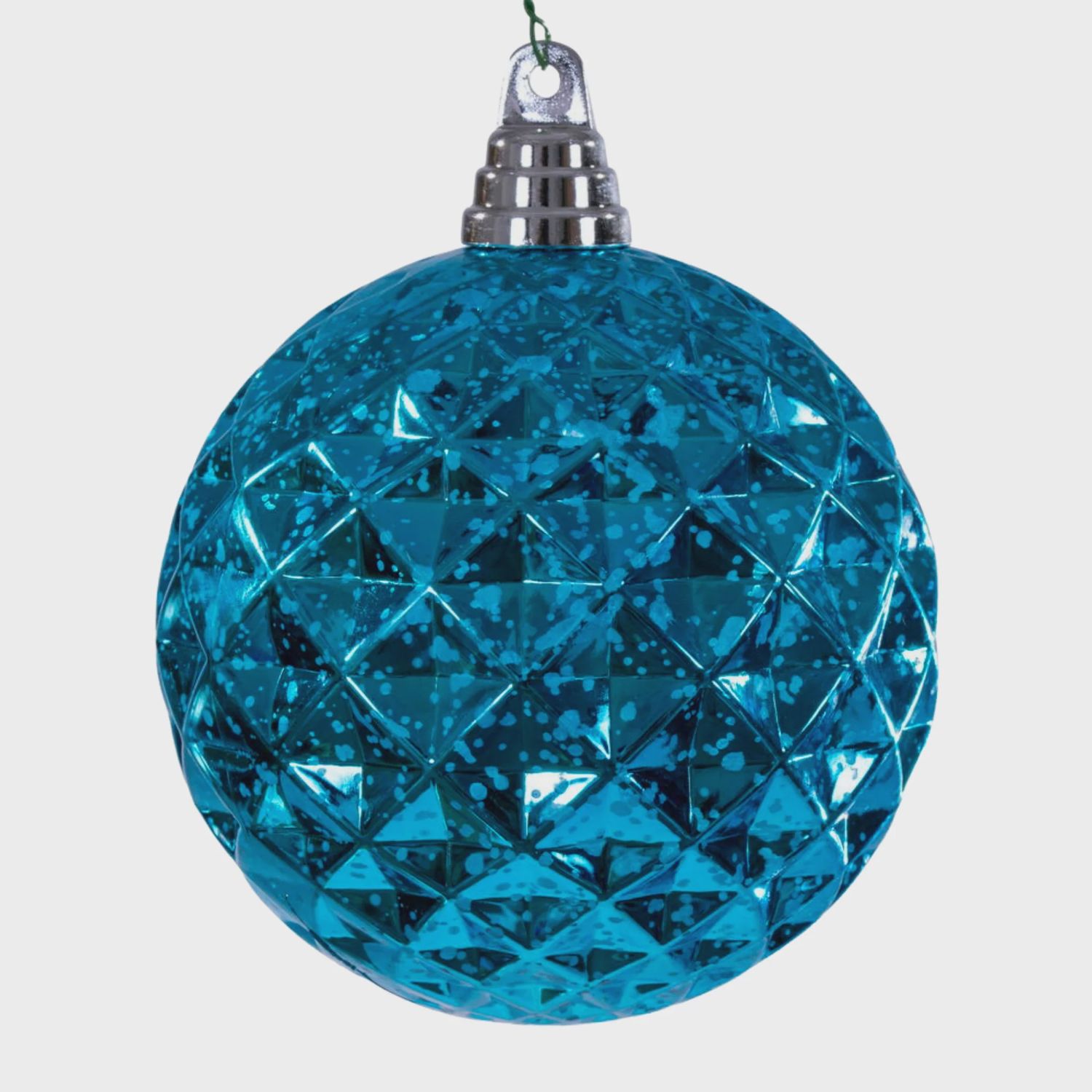Turquoise Diamond Mercury Ornament 4.75&quot;