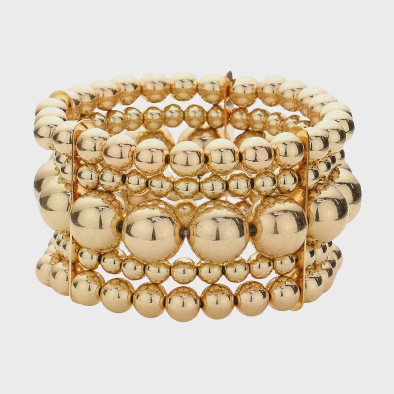 Metal Bubble Ball Stretch Bracelet | Gold