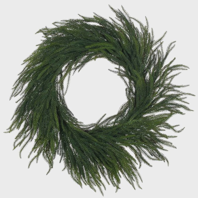 Green Norfolk Pine Wreath | 28&quot;