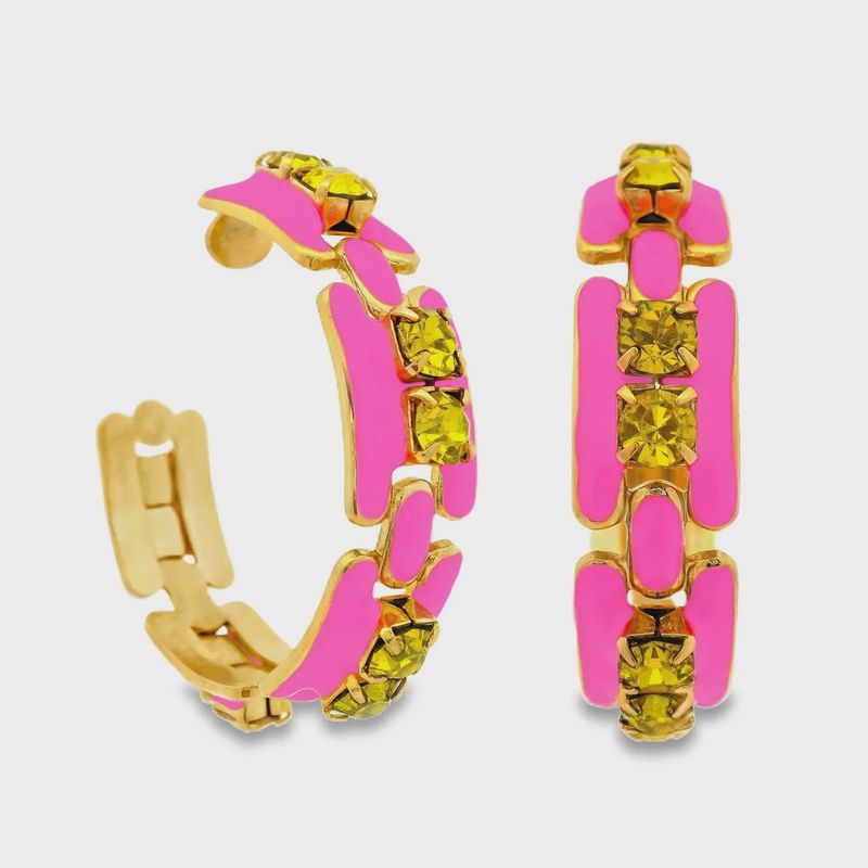 Hillary Hoops | Bright Pink &amp; Bright Yellow
