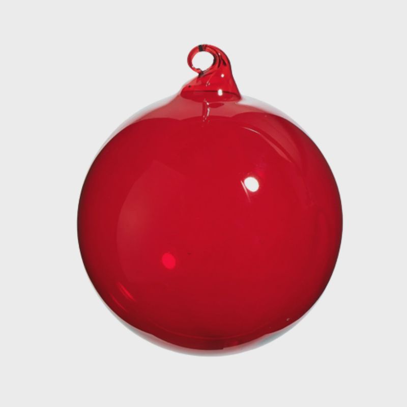 Red Opaque Blown Glass Ornament | 2 Sizes