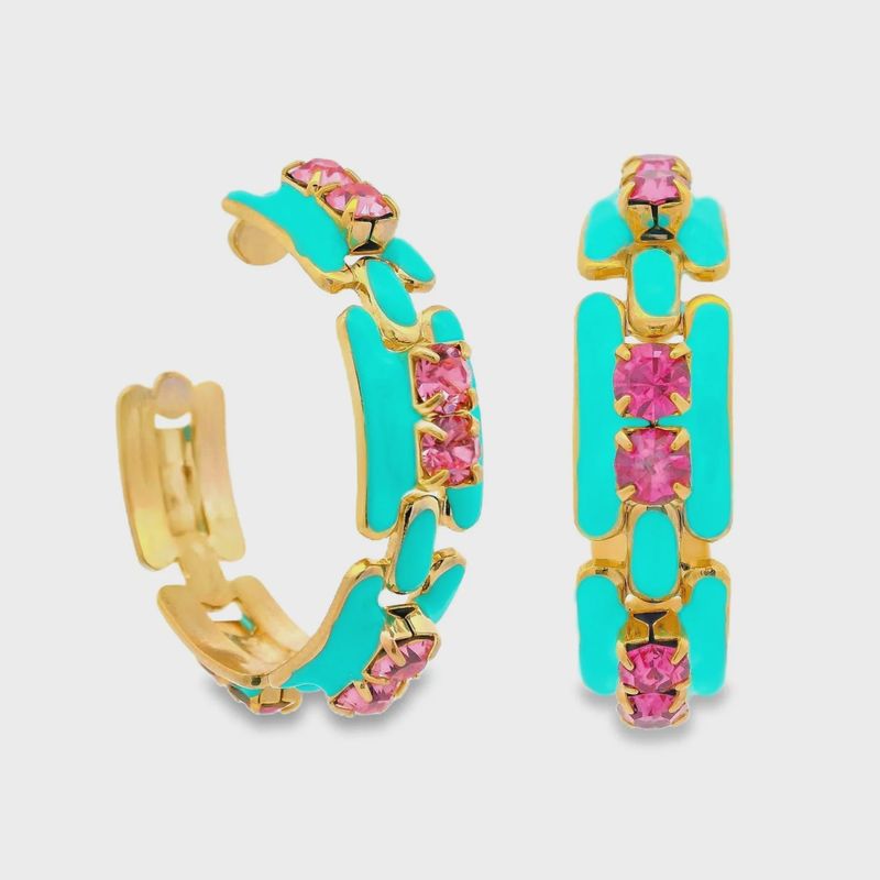 Hillary Hoops | Turquoise &amp; Pink