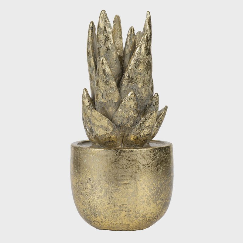 Gold Succulent Figurine - Short Base