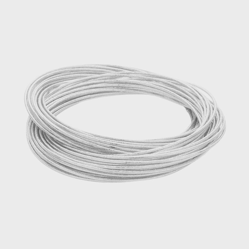 Multi-Strand Silver Metal Bangle Bracelet