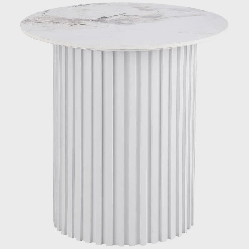 Rowena White Marble End Table