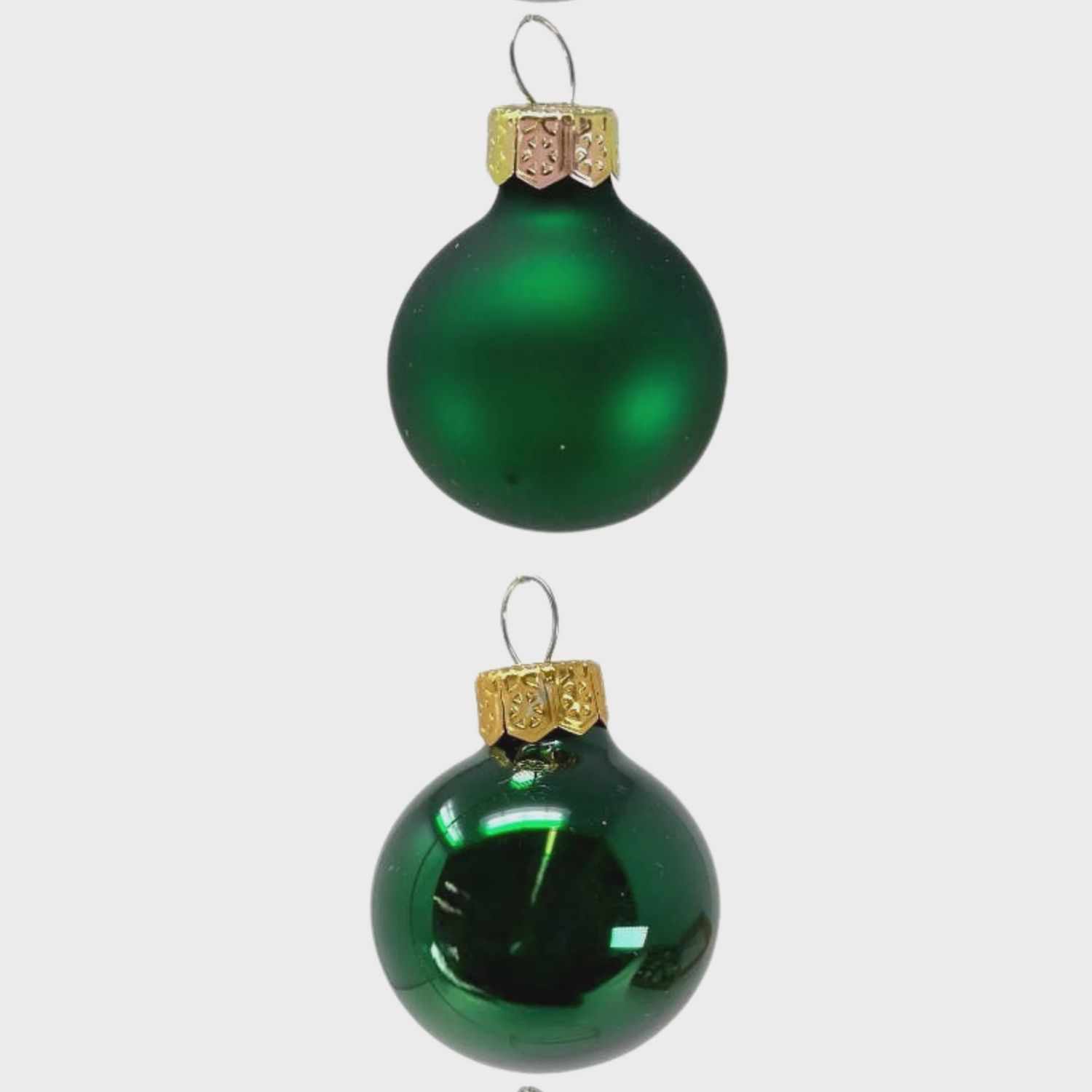 Green Shiny &amp; Matte Glass Ornament – 1.2&quot;