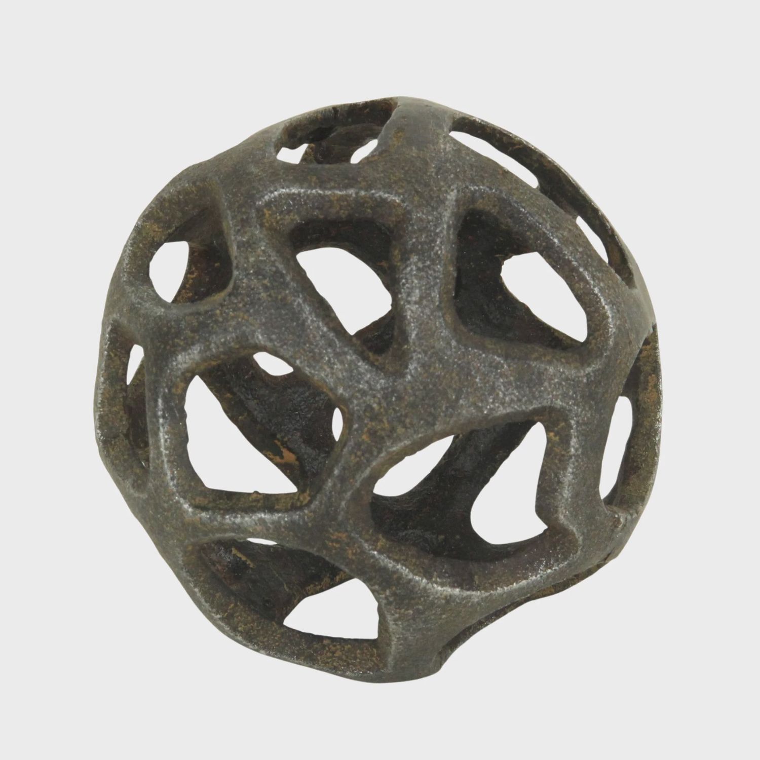 Cast Iron Abstract Orb: Natural