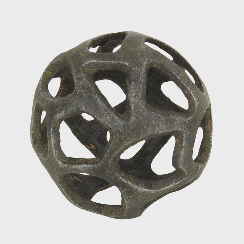 Cast Iron Abstract Orb: Natural