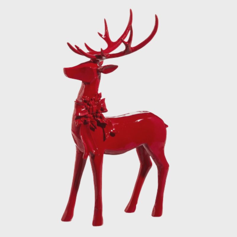 Red Resin Tabletop Deer