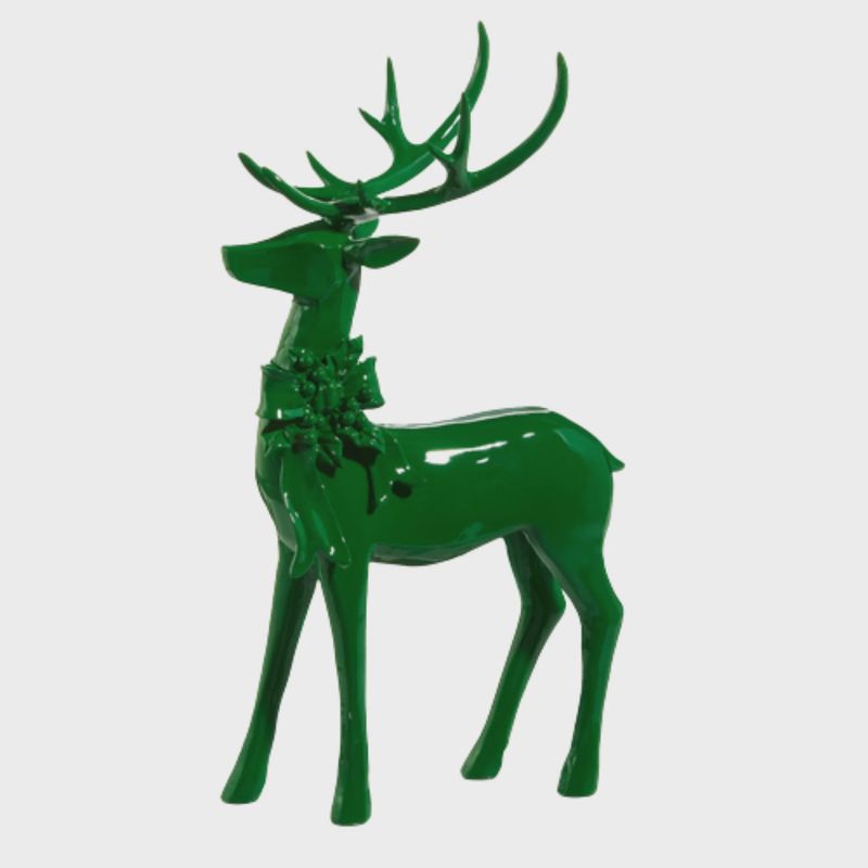 Green Resin Tabletop Deer