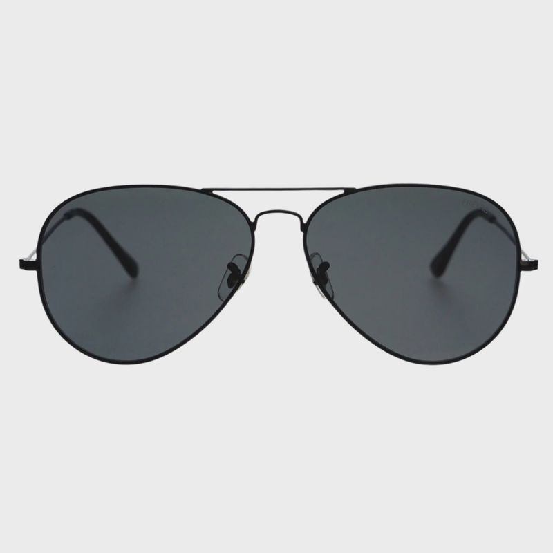 Morgan Large Unisex Aviator Sunglasses | Black