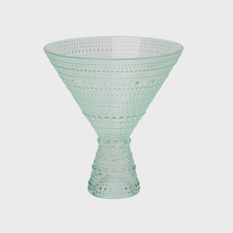 Dotted Martini Glass | Sea Green