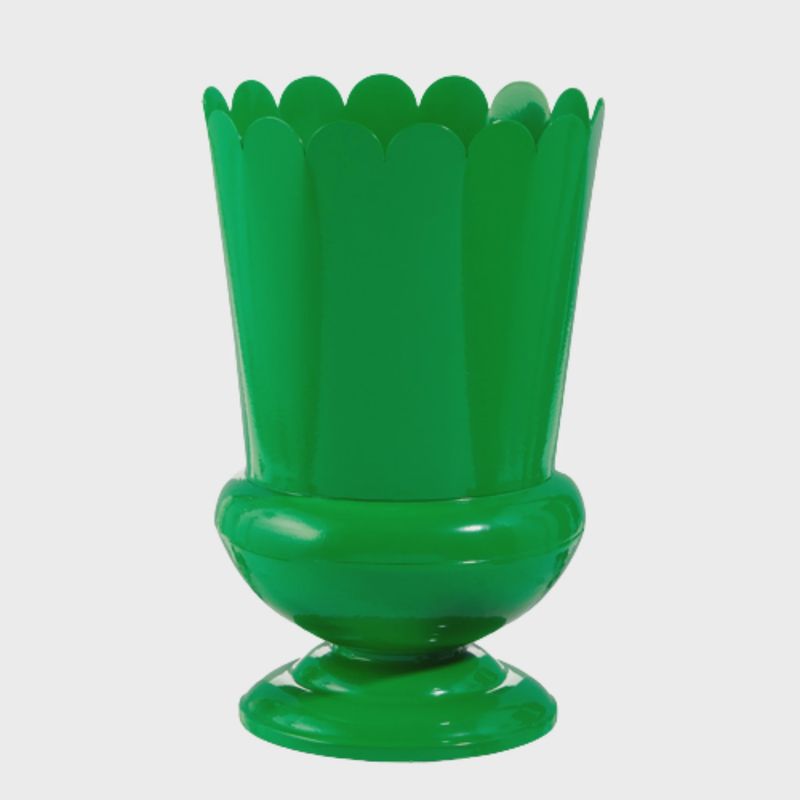 Green Scalloped Urn | 10"