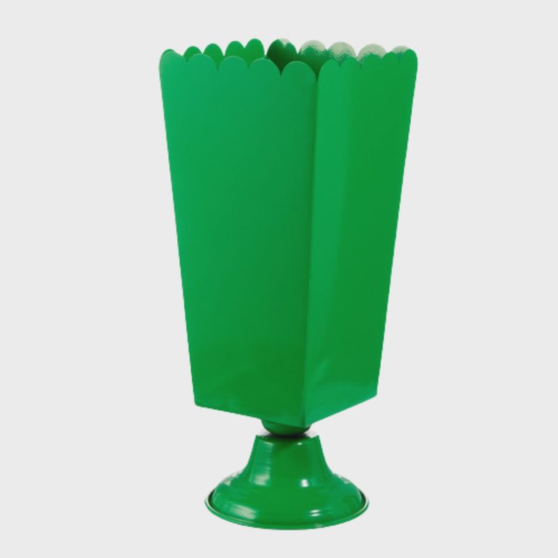 Green Scalloped Urn | 15.75"