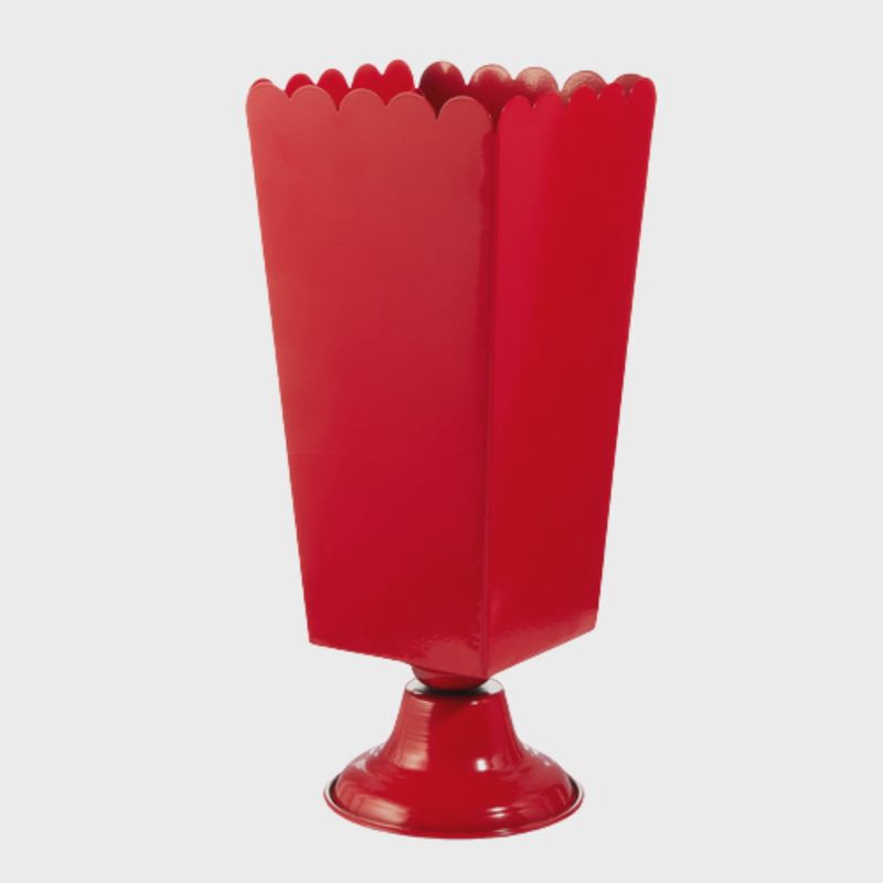 Red Scalloped Urn | 15.75&quot;
