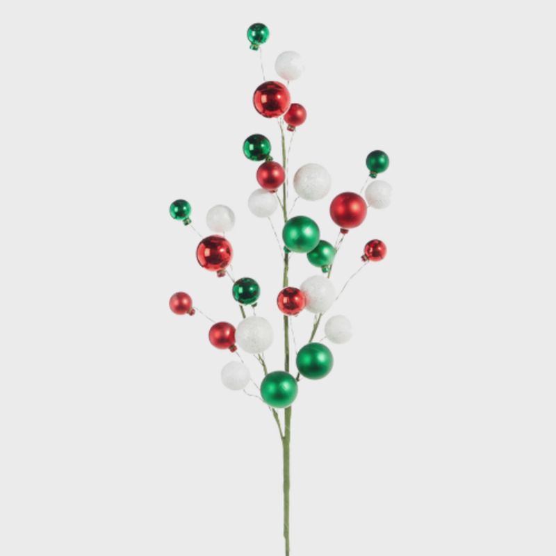 Red, Green &amp; White Ball Spray | 31&quot;