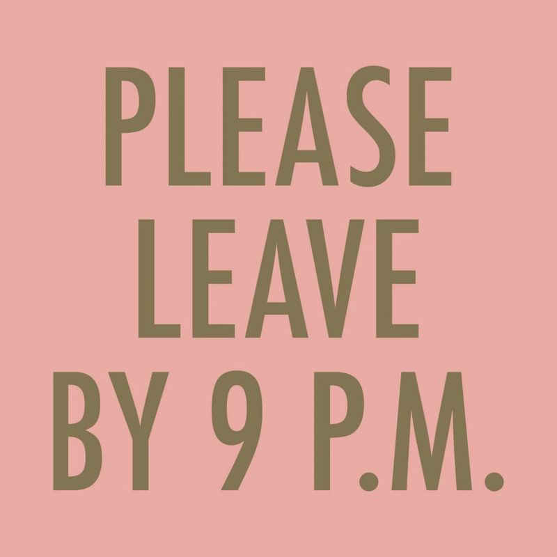 Please Leave By 9PM Cocktail Napkins
