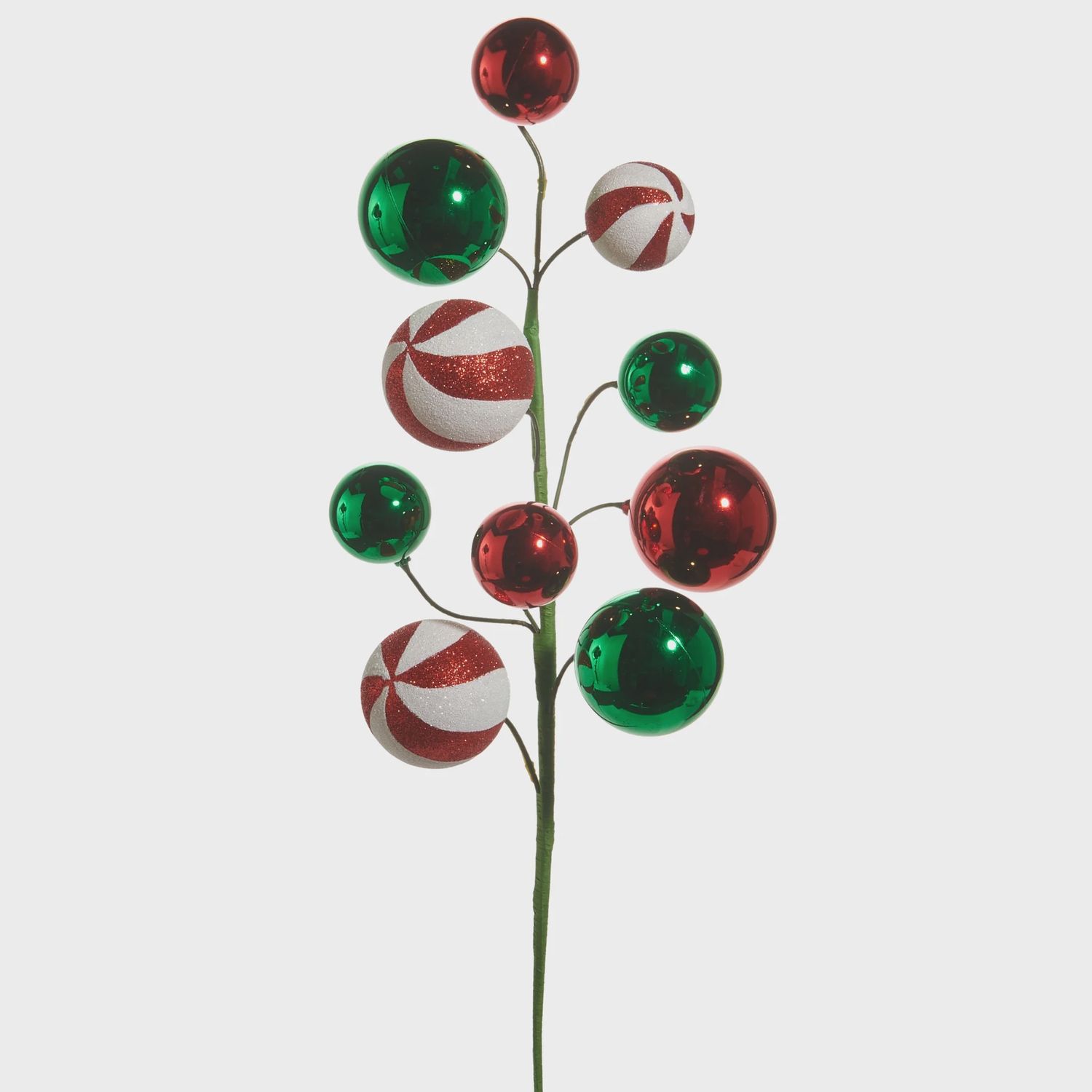 Red, Green &amp; Peppermint Ball Spray | 26&quot;