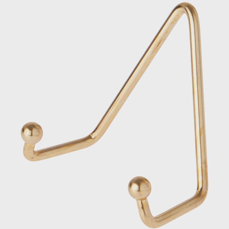 Shiny Gold Wall Mount Plate Hanger: 3.5" x 3.25" x 1.75"