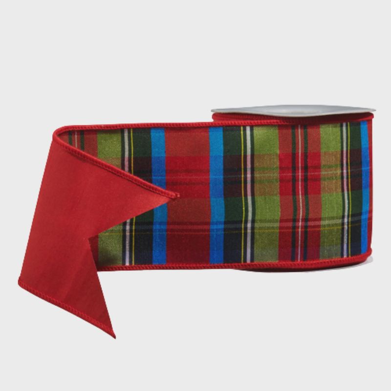 4&quot; Plaid Wired Ribbon | 10 Yards