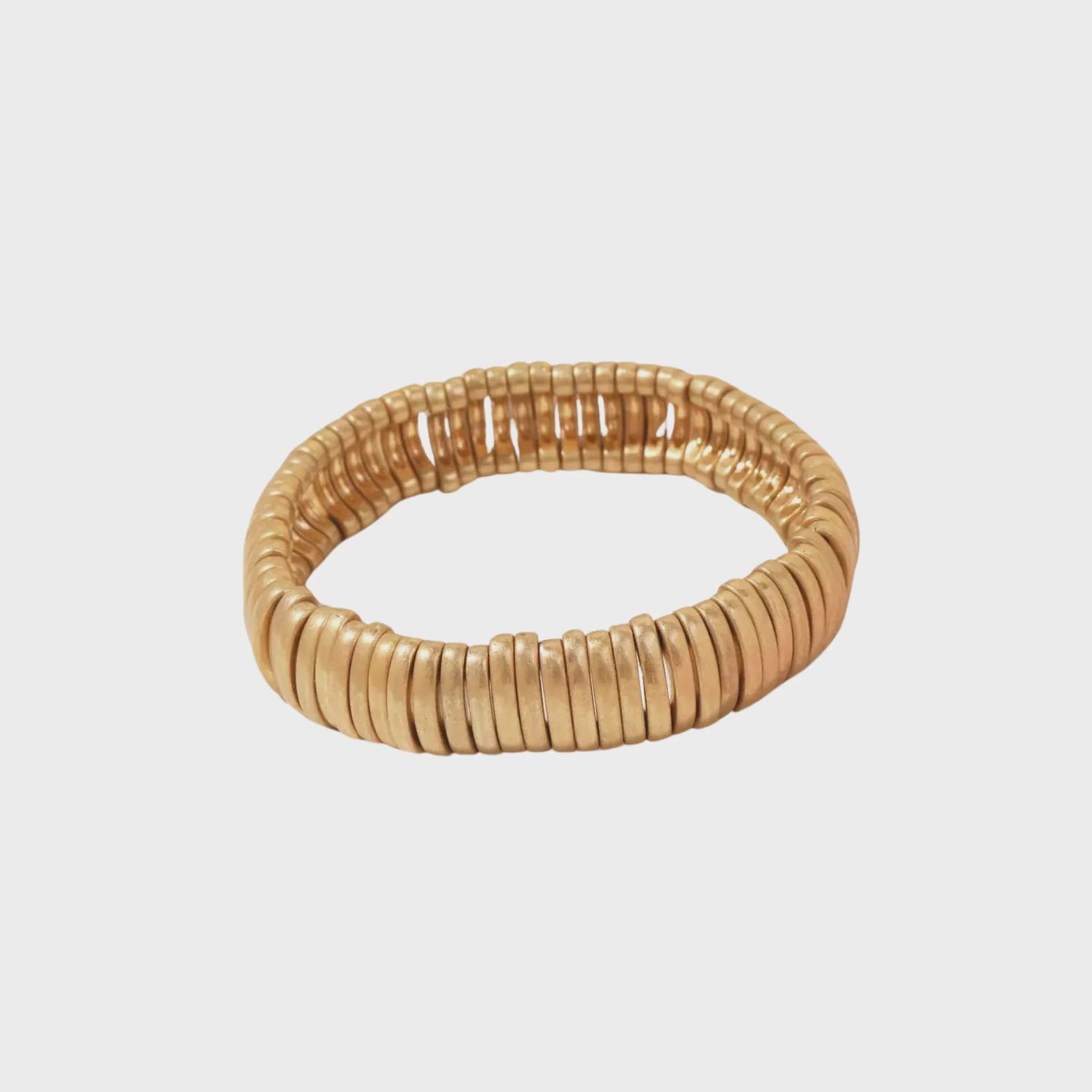 Metallic Bar Beaded Elastic Bracelet