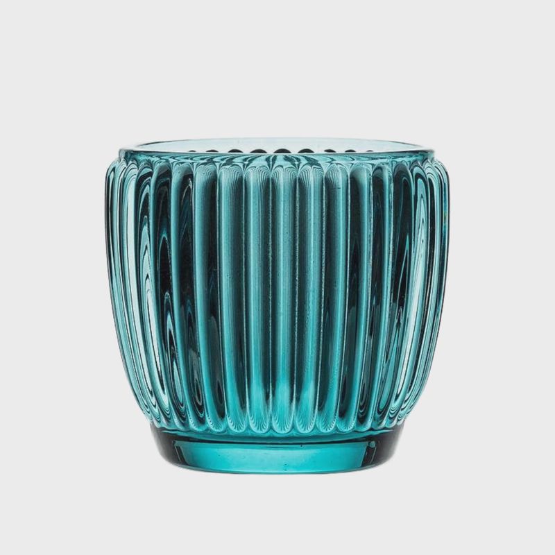 Ribbed Votive | Blue
