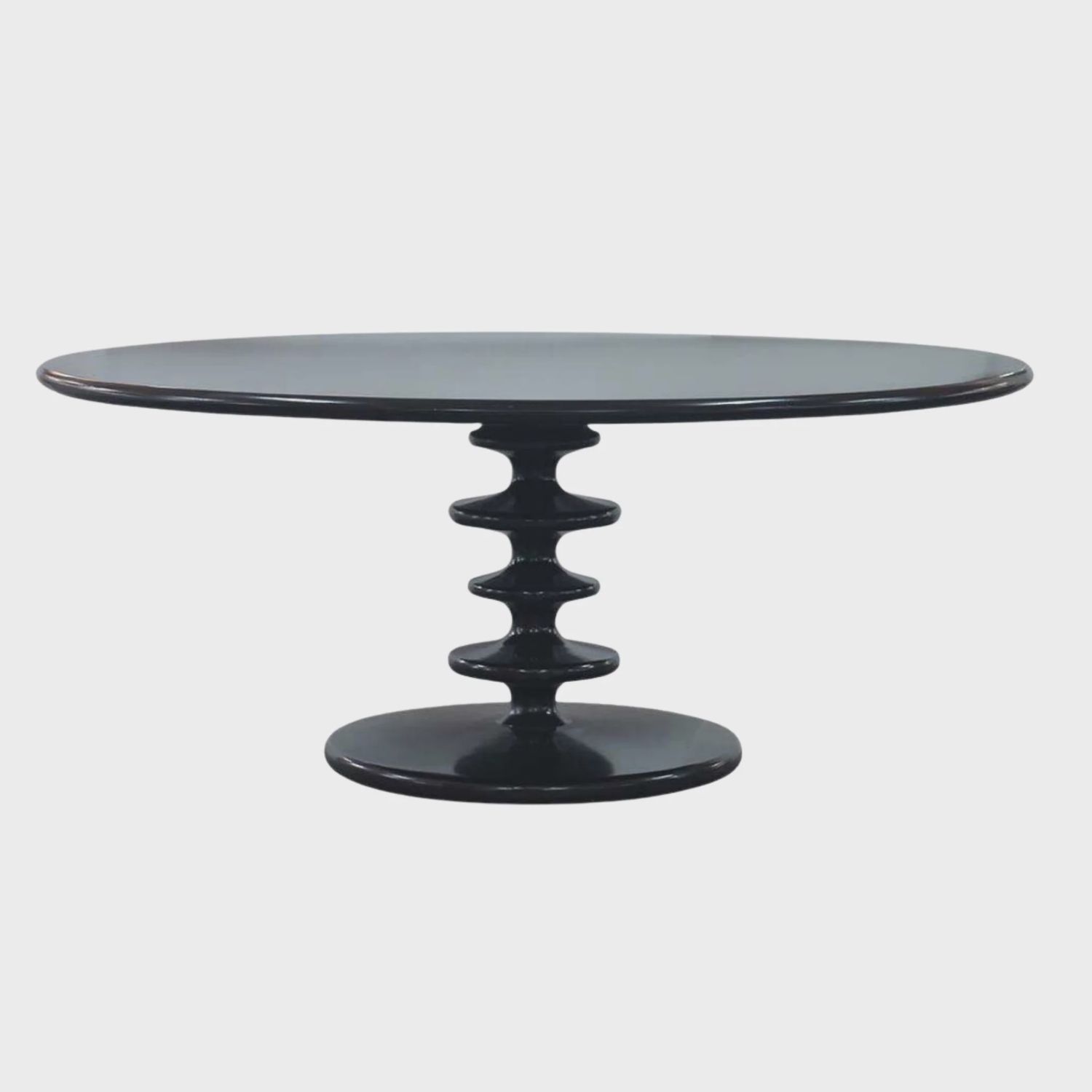 Milano Round Dining Table 72" | Black Shiny