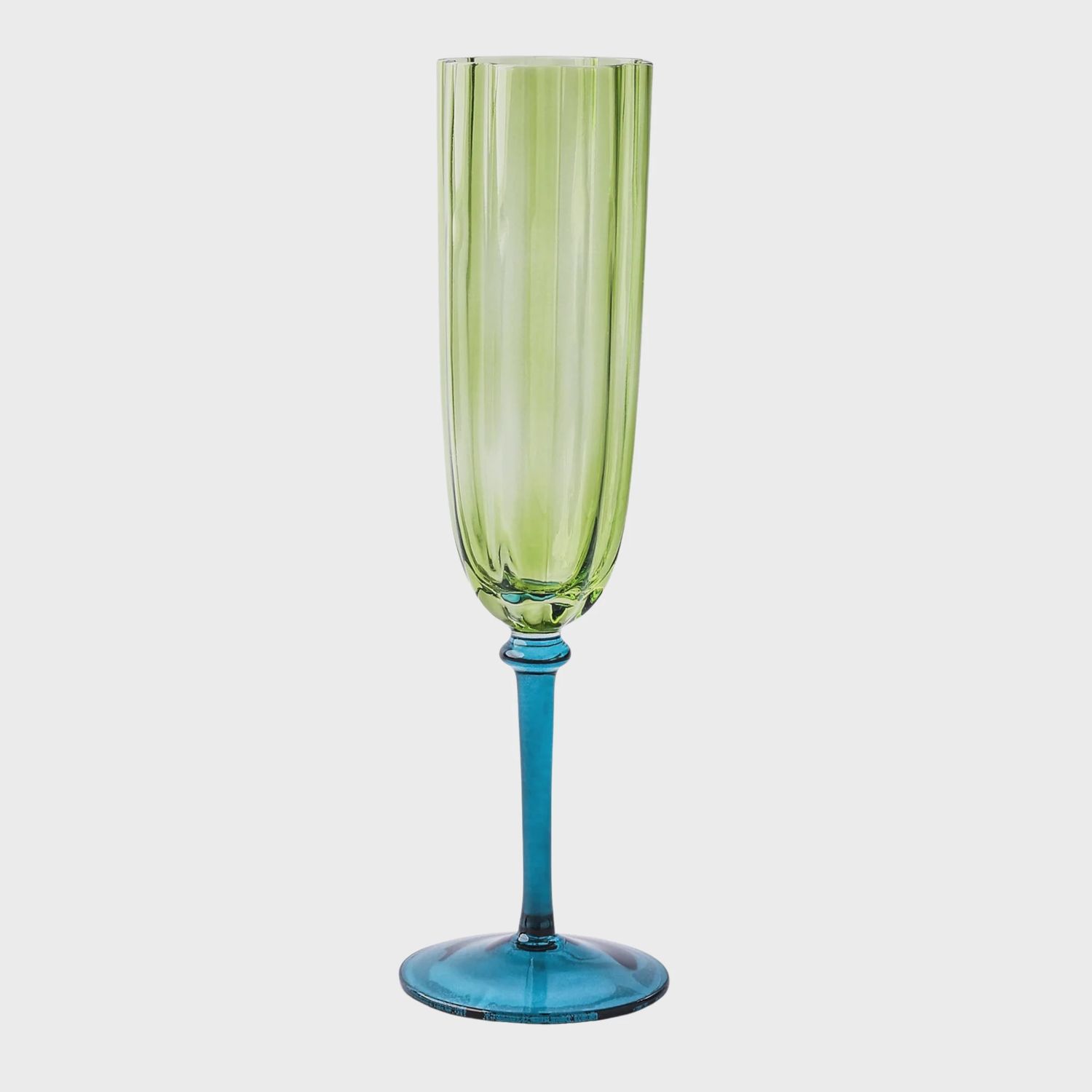 Two Tone Champagne Glass - Green