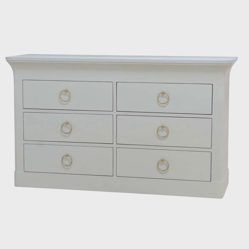 Claremont 6 Drawer Linen Wrapped Dresser - Linen Putty