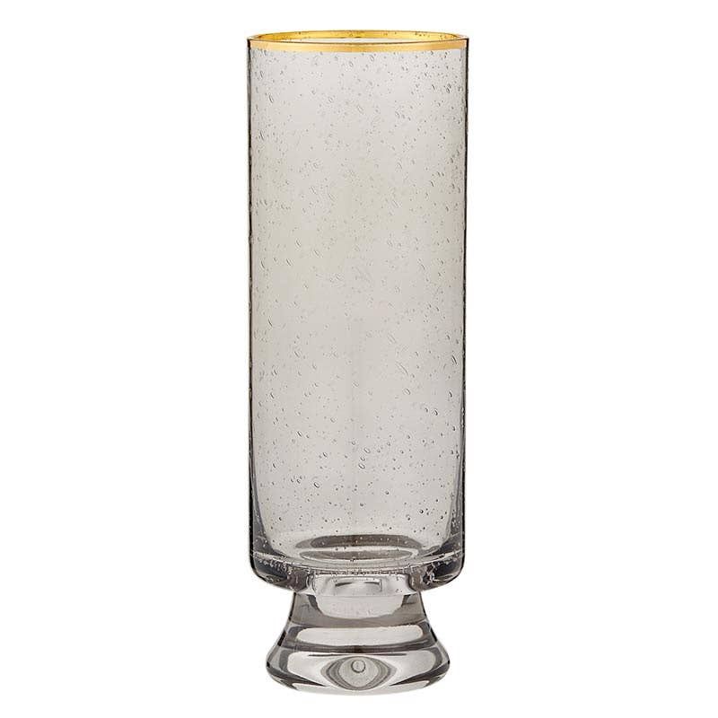 Gold Rimmed Gray Champagne Glass