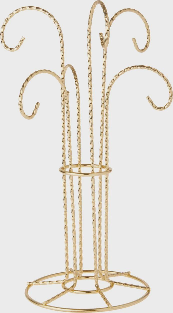 6 Arm Ornament Stand, 12&quot; H x 6&quot; W x 6&quot; D: Gold