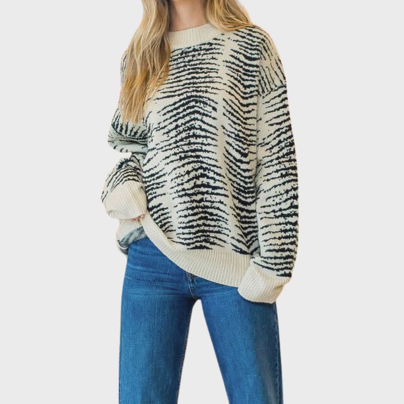 Rib Knit Sweater | Beige