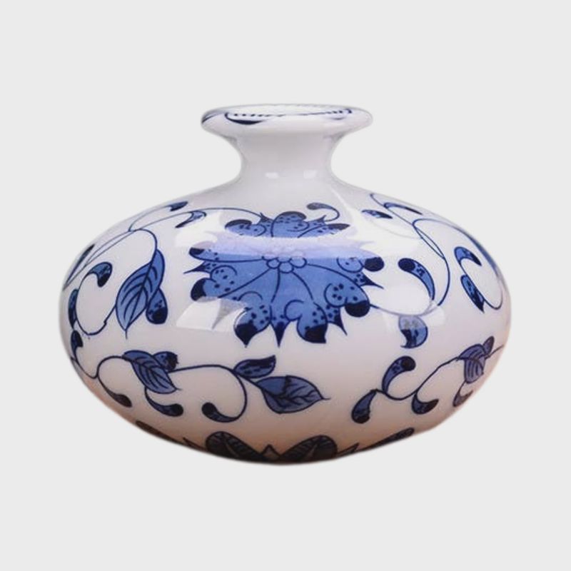 Chinoiserie Squatty Bud Vase