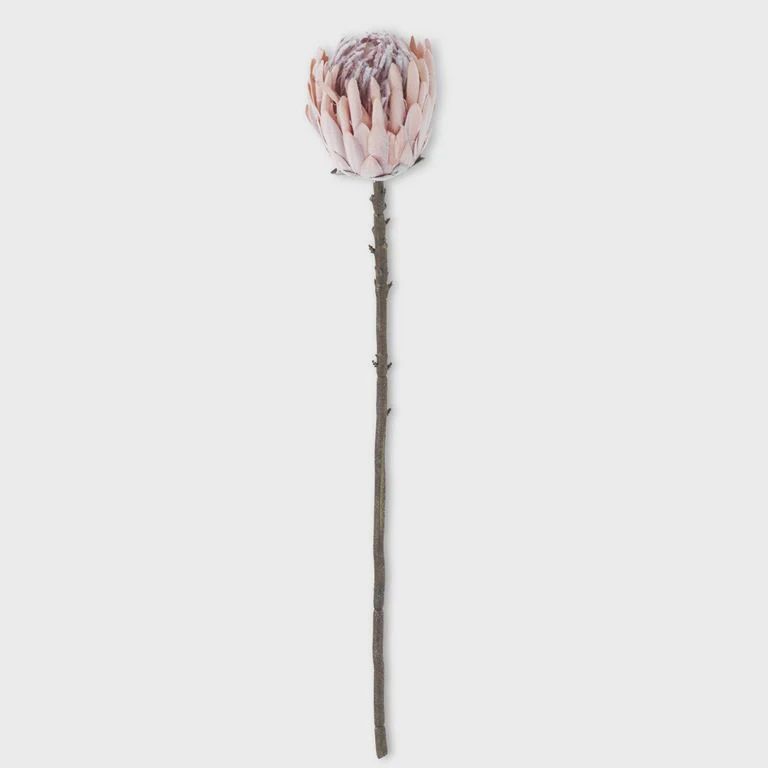 Pink Flocked King Protea Stem