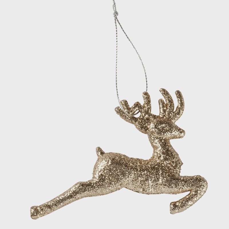 Running Glitter Deer Ornament