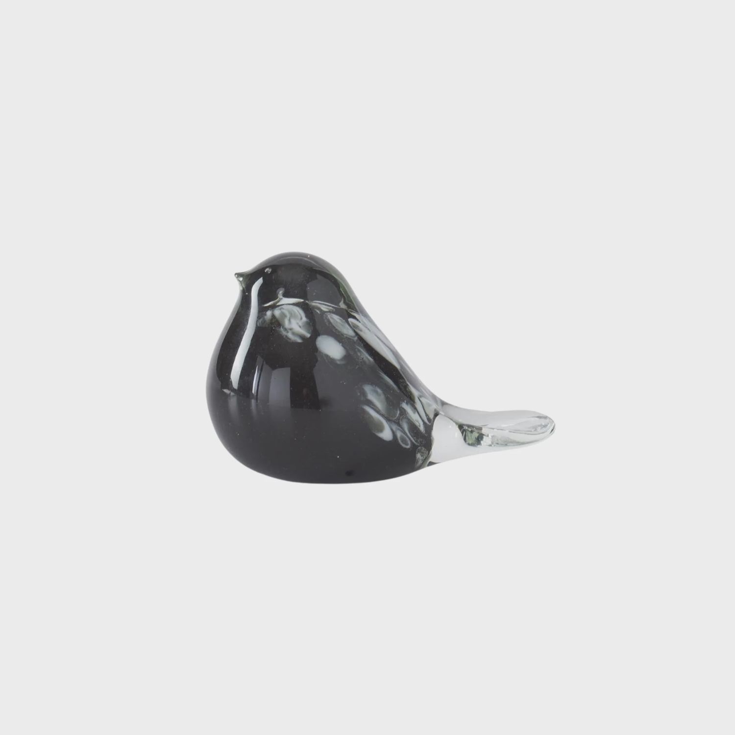 Black &amp; White Speckle Glass Bird | Small