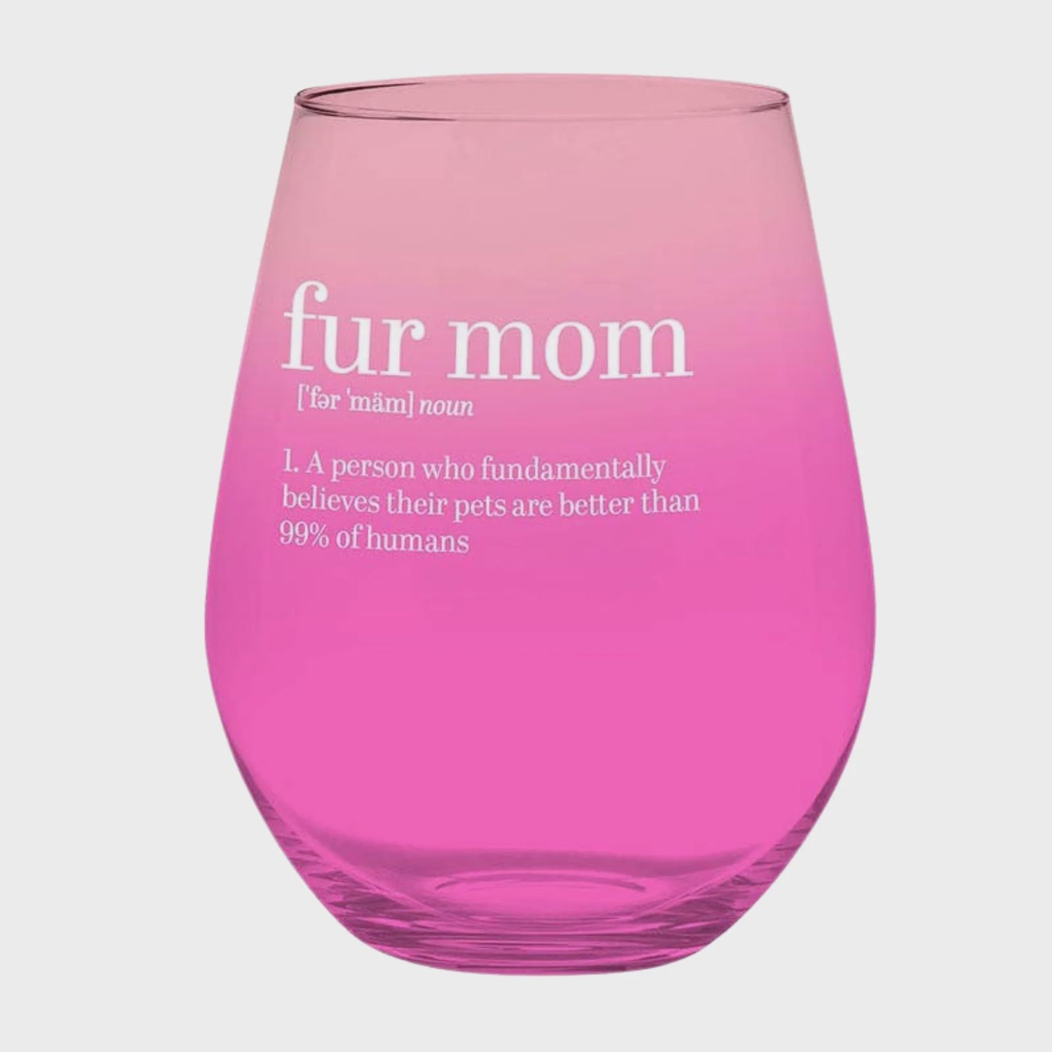Jumbo Stemless Wine Glass | Fur Mom