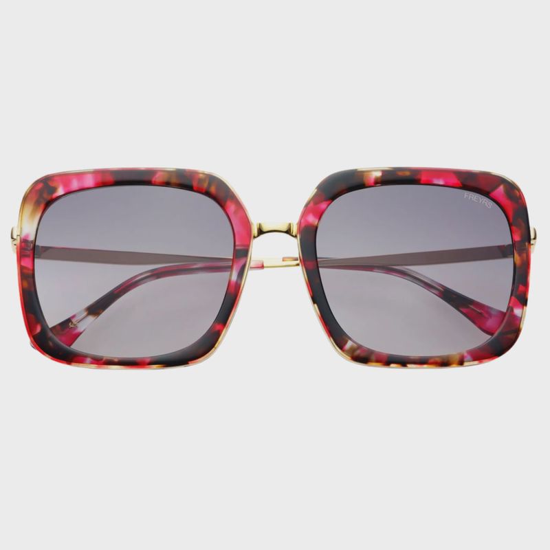 Lulu Acetate Square Sunglasses | Burgundy Tortoise